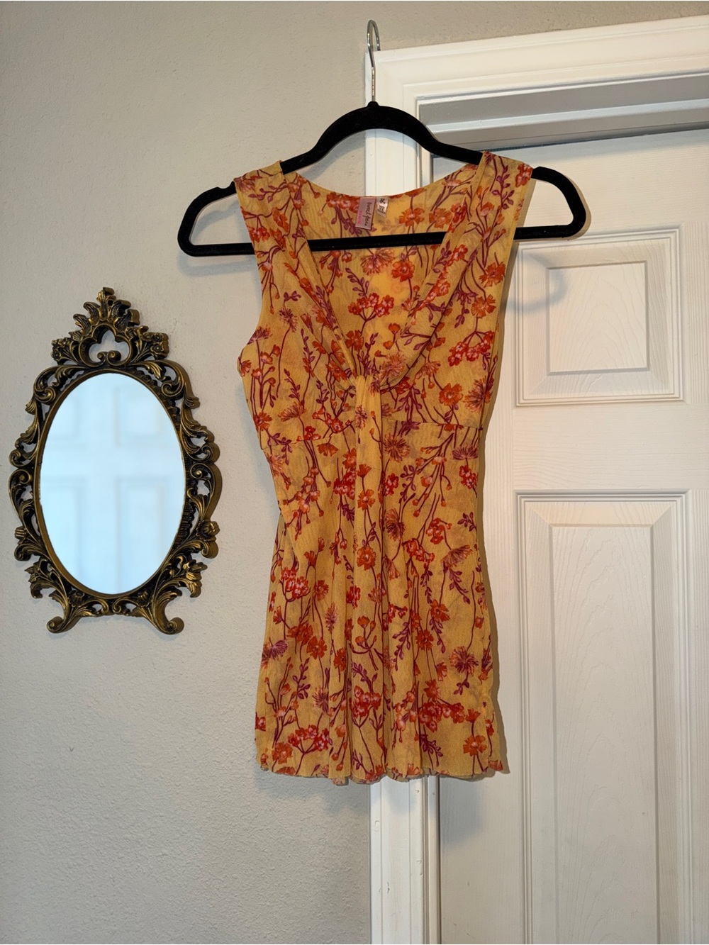 Sweet Pea Floral mesh tank top